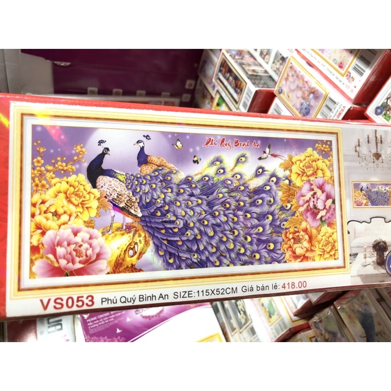 Tranh Đính Đá-Tranh Thêu Phu Thê Viên Mãn-Hoa Khai Phú Quý-Phú Quý Bình An Bs047,Vs046,Vs053,Lv3214