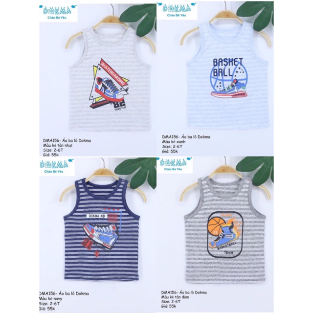 DOKMA - Áo ba lỗ cotton USA bé trai ( sz 2-6Y) DMA156