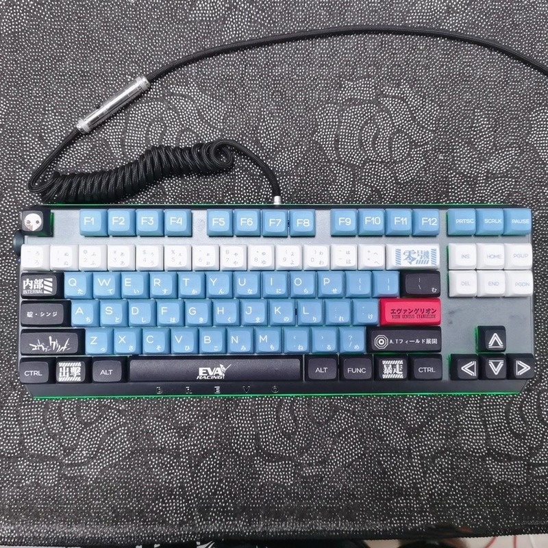 Ayanami Rei Keycap XDA Hồ sơ EVA Chủ đề Phim hoạt hình PBT Thuốc nhuộm năm mặt Thăng hoa Bàn phím cơ Keycap 120 Phím