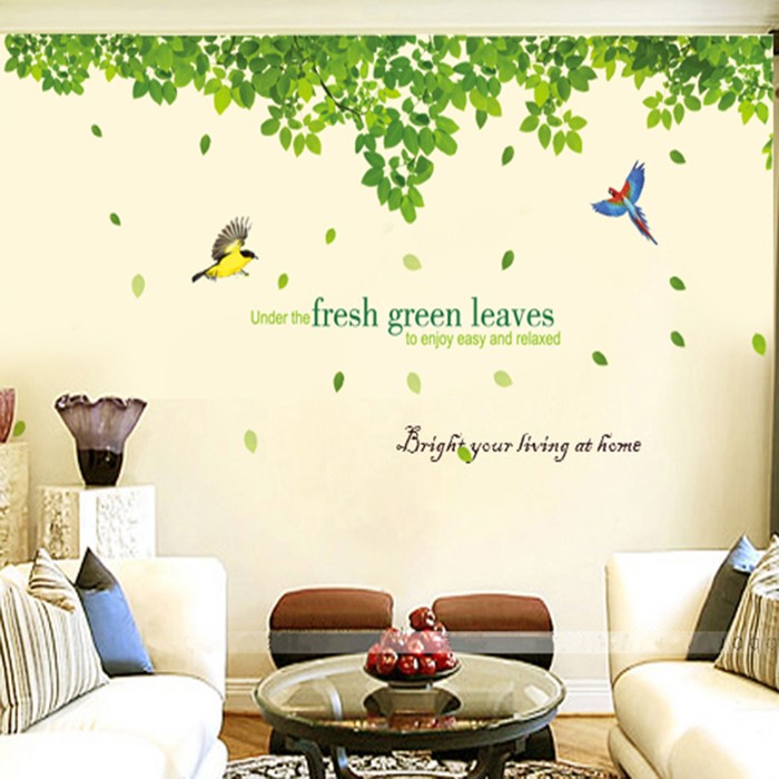 Decal dán tường Tán lá xanh Green leaves to nhất dài 3m1 | BigBuy360 - bigbuy360.vn