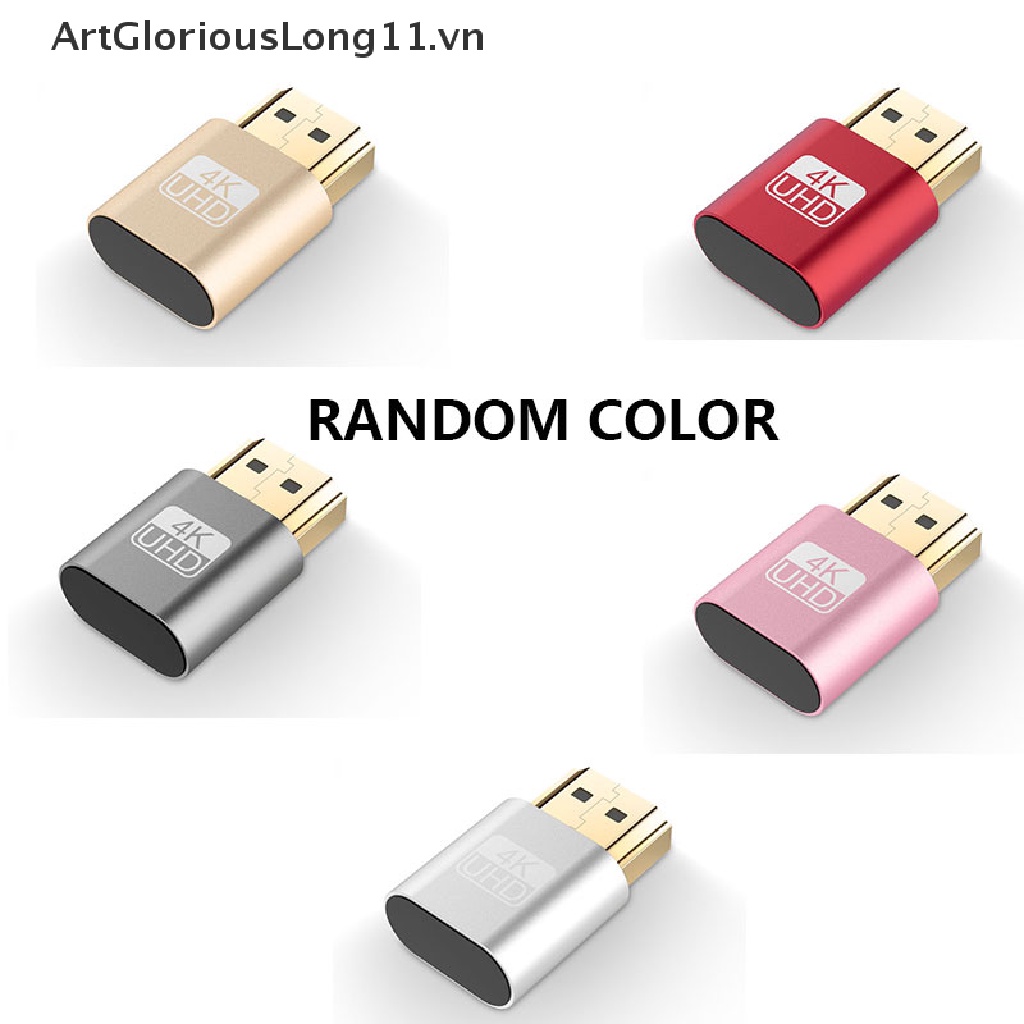 【ArtGloriousLong】 Headless Ghost DDC EDID Dummy Plug Virtual Display Emulator Adapter HDMI .