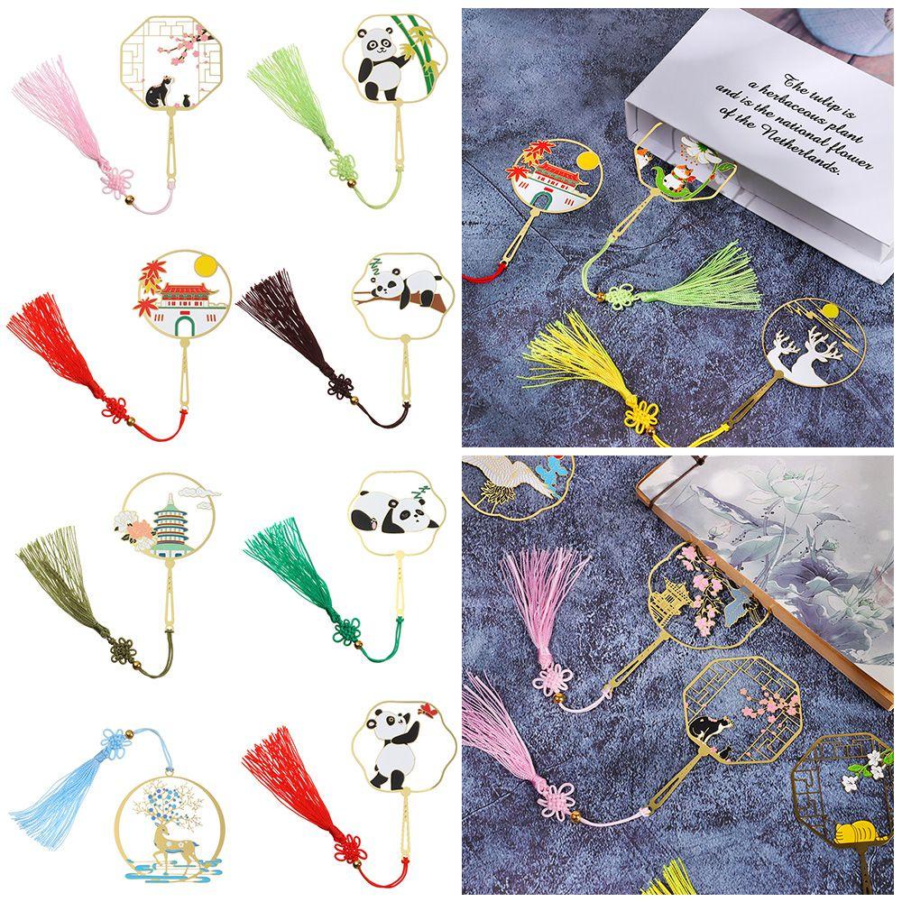 DORAW Thẻ Đánh Dấu Trang Sách Hình Đôi Cánh Bằng Đồng Thau Phối Tua Rua Độc Đáo