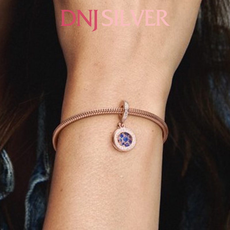 Charm bạc 925 cao cấp, hàng chuẩn bạc - Charm Sparkling Blue Disc thích hợp để mix vòng tay charm - DN222