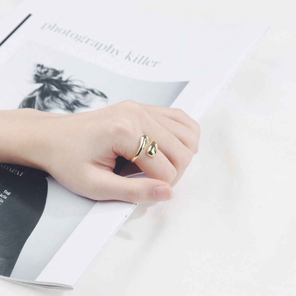 FORBETTER Vintage Open Ring Trendy Fashion Jewelry Finger Ring Couple Smooth Korean Cool Geometric Girls Party Wedding/Multicolor