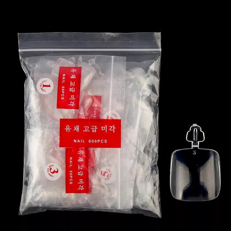 Móng úp chân hai màu trong và đục gói 500 cái