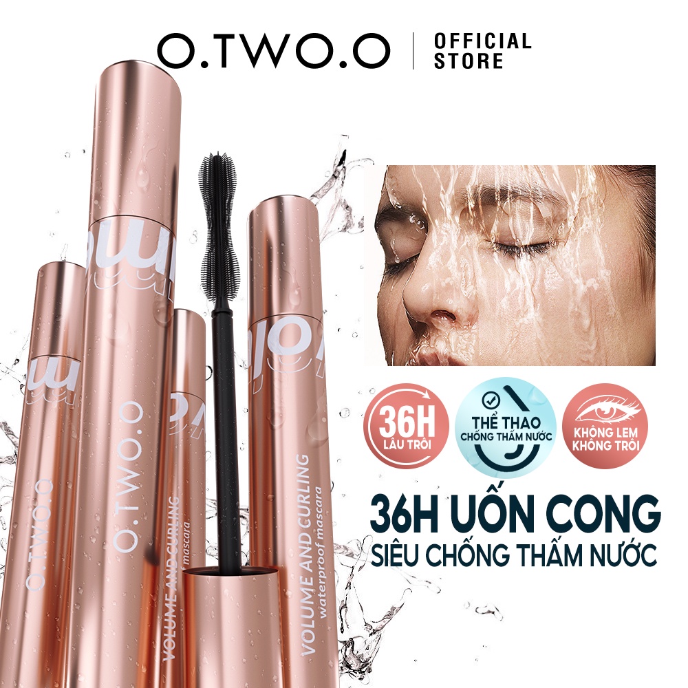 Mascara O.TWO.O chống nước chống nhòe lâu phai 36h cho hàng mi dày dài và cong vút