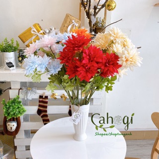 Hoa Giả - Cành Thược Dược 3 Bông Lớn 60cm