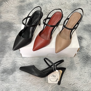 Giày cao gót sandal bít mũi nhọn 7 phân, gót nhọn 7cm, chất da cao cấp