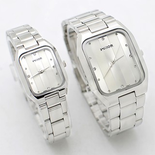 Đồng Hồ Đôi Wilon 2738 Dây Thép Không Gỉ (Có 2 Màu: Trắng, Trắng Mặt Đen)