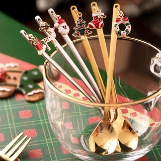 Muỗng Cà Phê Bằng Thép Không Gỉ 401 Phong Cách Giáng Sinh Độc Đáo