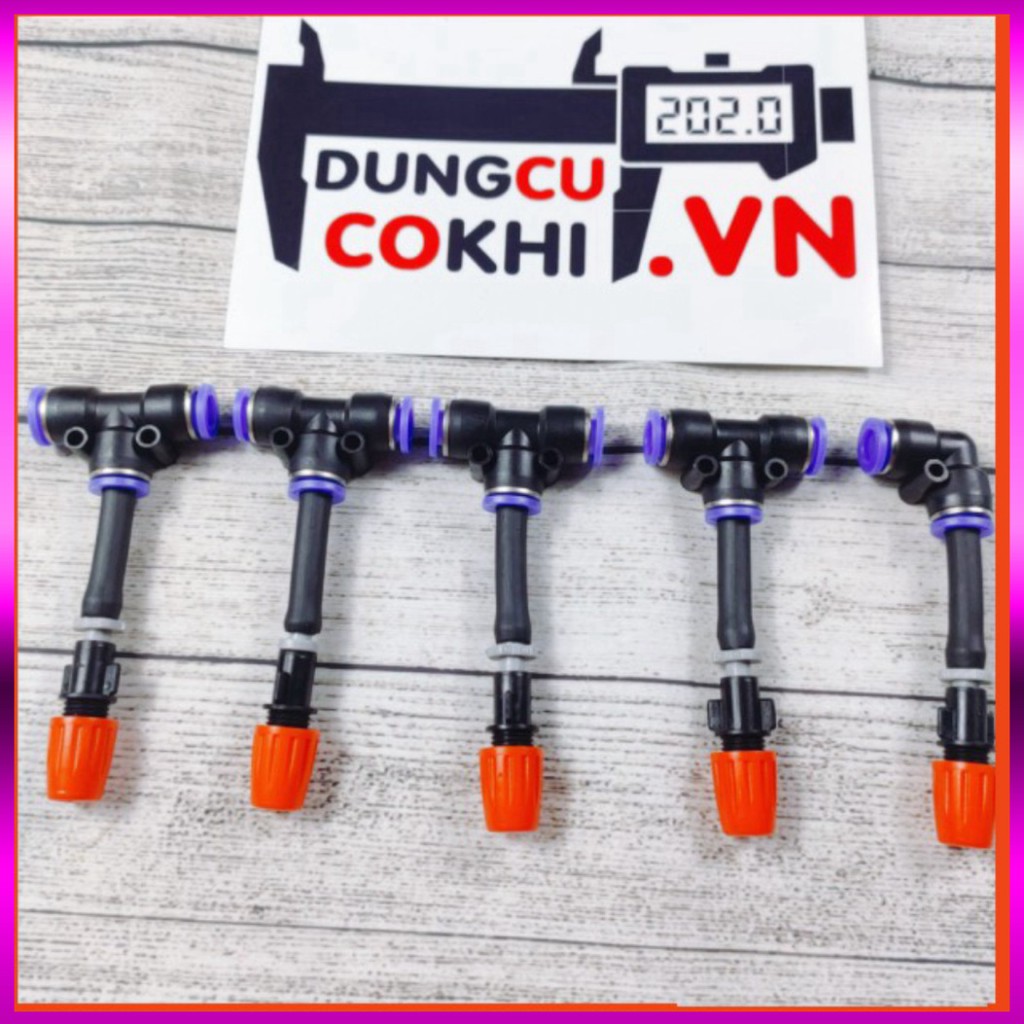5 Béc phun sương 1 tia nhựa, kèm nối nhanh ống 8mm, dùng tưới cây, tưới lan