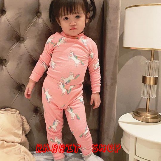 Bộ quần áo bé gái bé trai thun cotton borip gymboree cổ 3cm dài tay giữ nhiệt Hàng xuất dư loại 1