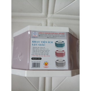 Khay lục giác 5 ngăn để bàn tiện ích đựng bút, điều khiển, điện thoại