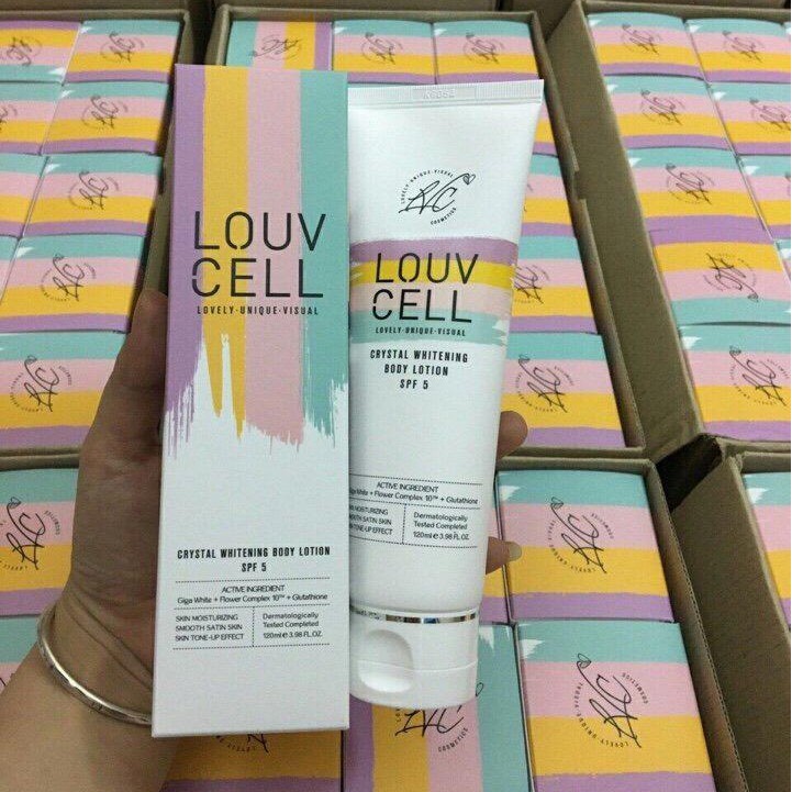 Dưỡng thể trắng da Louv Cell Crystal Whitening Body Lotion SPF5 Hàn Quốc