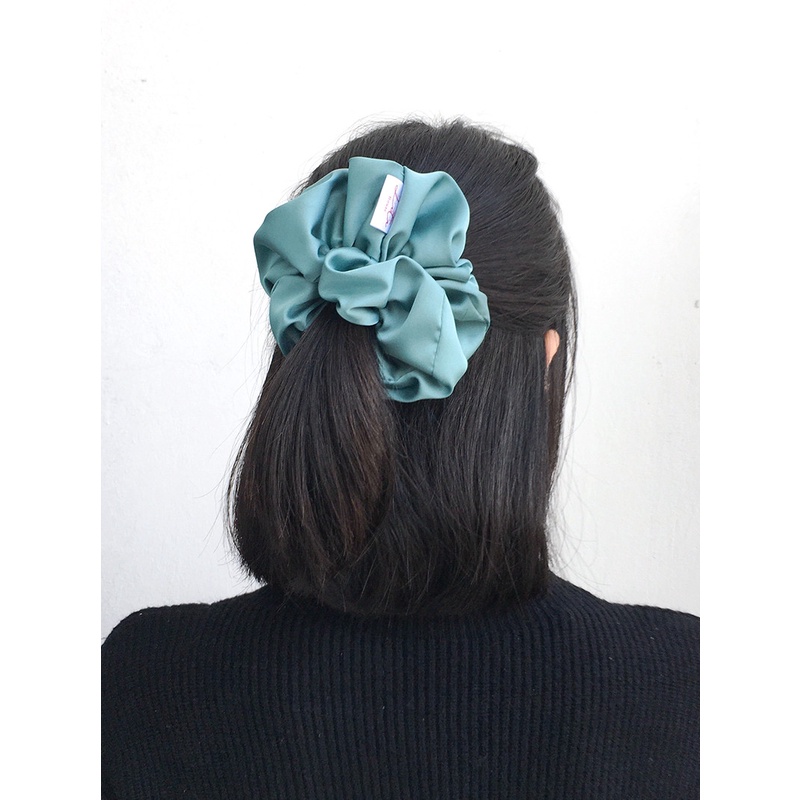 JANE - Dây chun buộc tóc Satin Scrunchies Handmade I Aqua Blue
