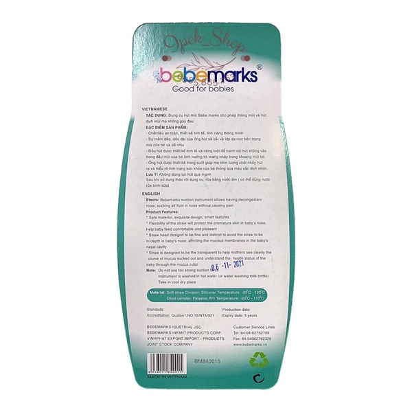 Hút mũi cho bé BEBEMARKS - Ipek_Shop