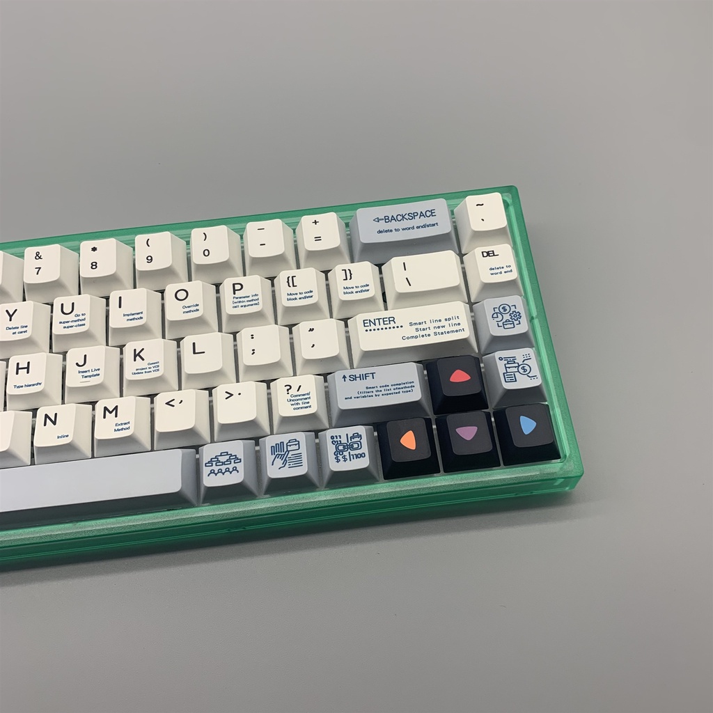Programmer Keycaps Cherry Profile Full Set fit 61/68/84/87/100 Mechanical Keyboard Mod