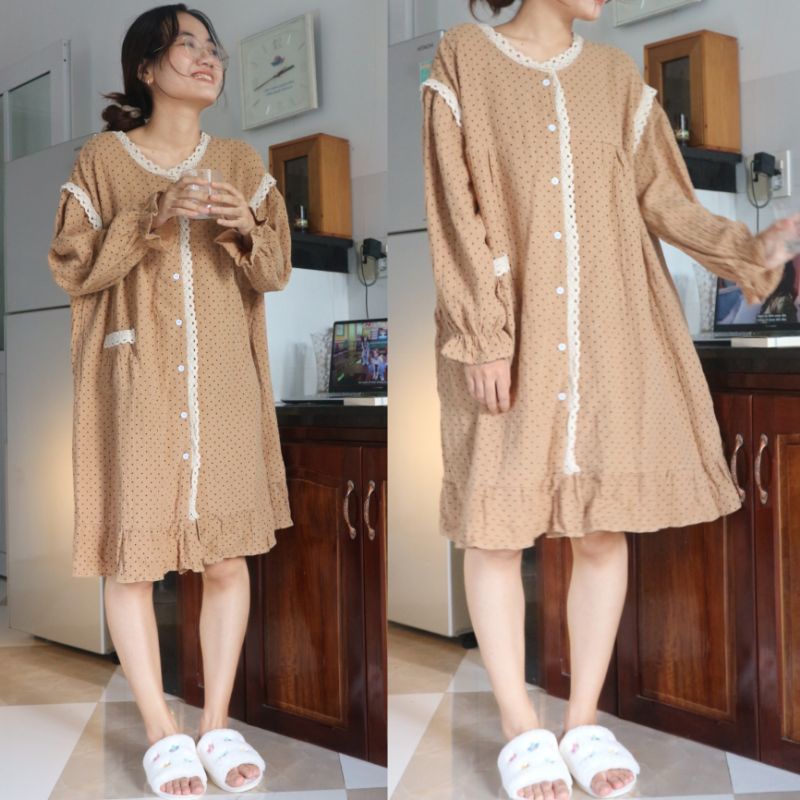 (sẵn đầm, có ảnh thật) Bộ ngủ / mặc nhà đôi pijama dài ulzzang order