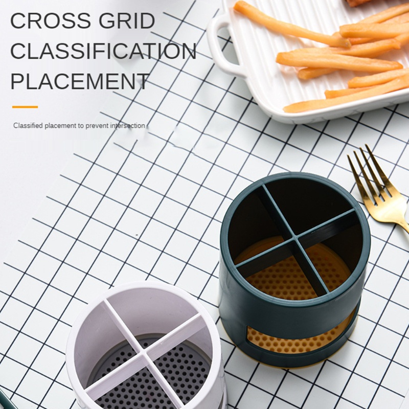 Giá Đỡ Đũa Muỗng Nĩa 4 Ngăn Tiện Dụng Cho Nhà Bếp