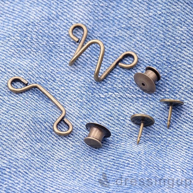 Bộ nút lưng quần jean hỗ trợ điều chỉnh bằng kim loại sử dụng lâu bền
