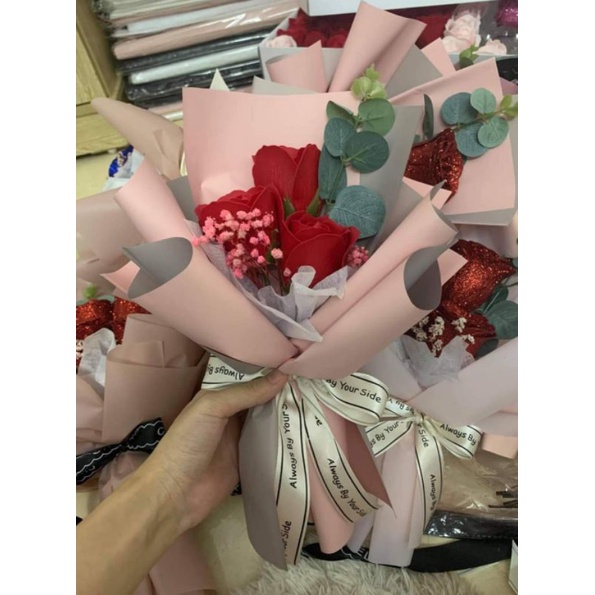 Bó hoa hồng sáp 3 bông