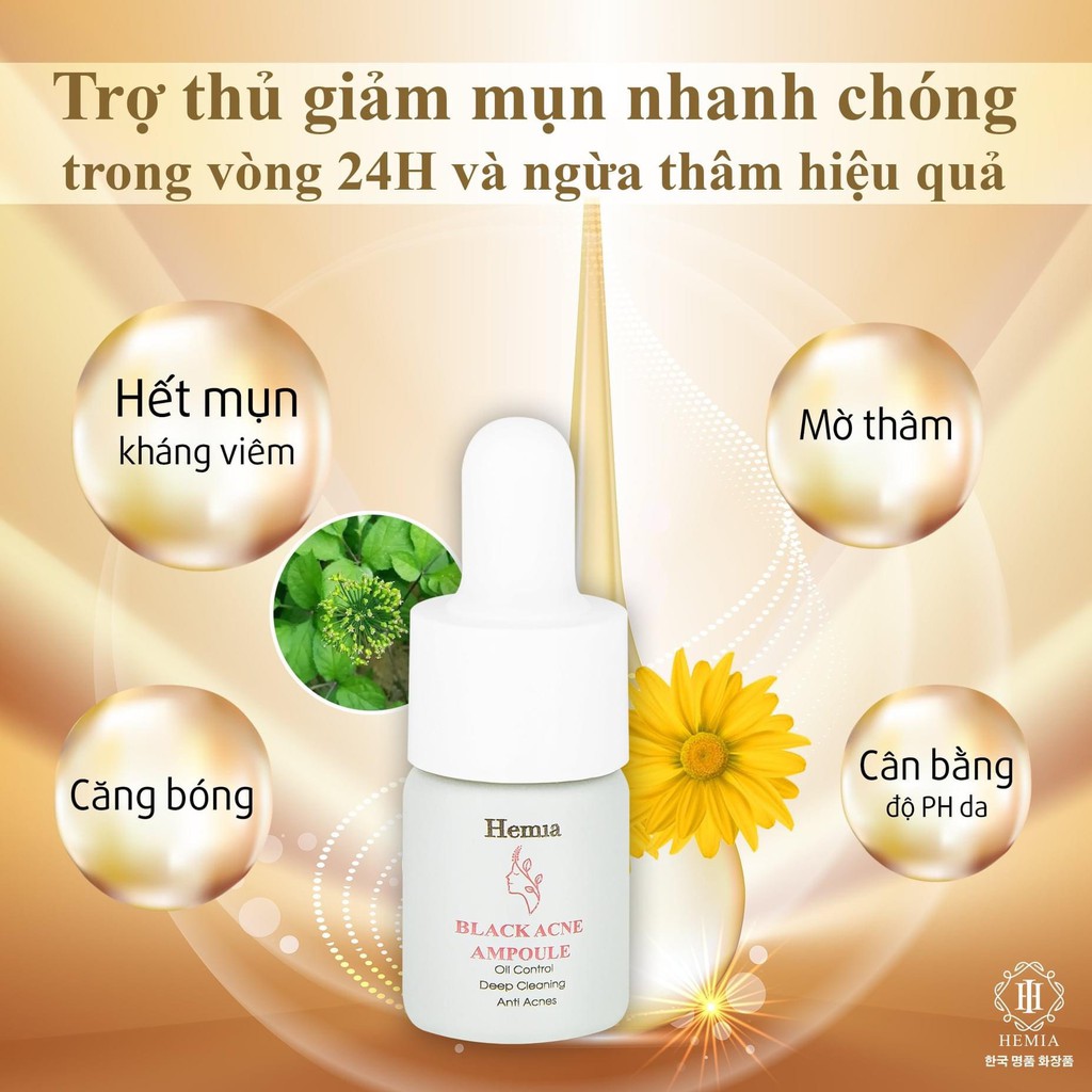 Serum Detox mụn hoa sâm Hemia 24h, mụn bọc ,mụn mủ, mụn đầu đen, mụn trứng cá, mụn ẩn...trắng da - Trị mụn | MyPhamElle.com