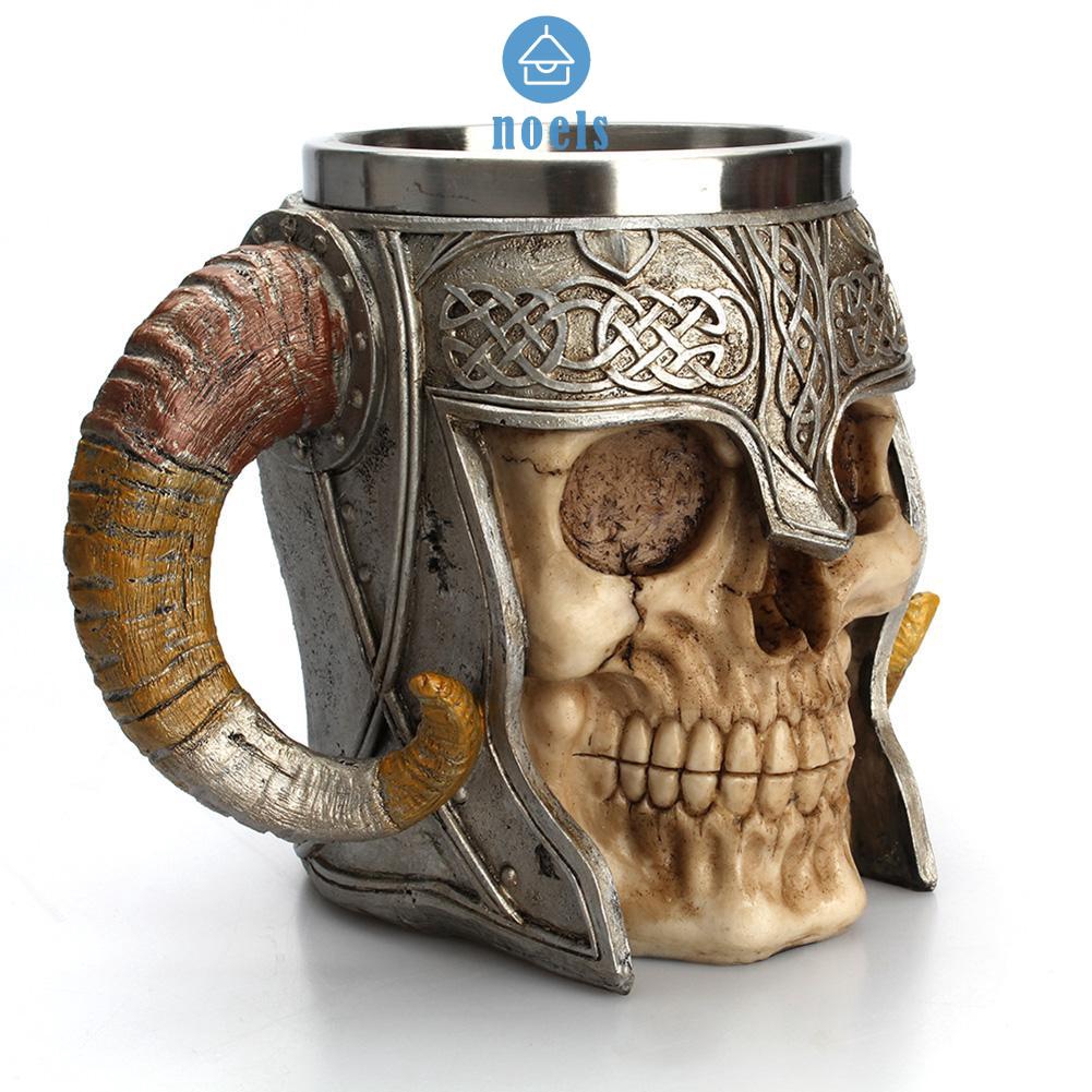 【Promo Ready】Stainless Steel 3D Drinking Cup Resin Skull Mug Beer Tea Cups Bar Drinkware♥noel✧