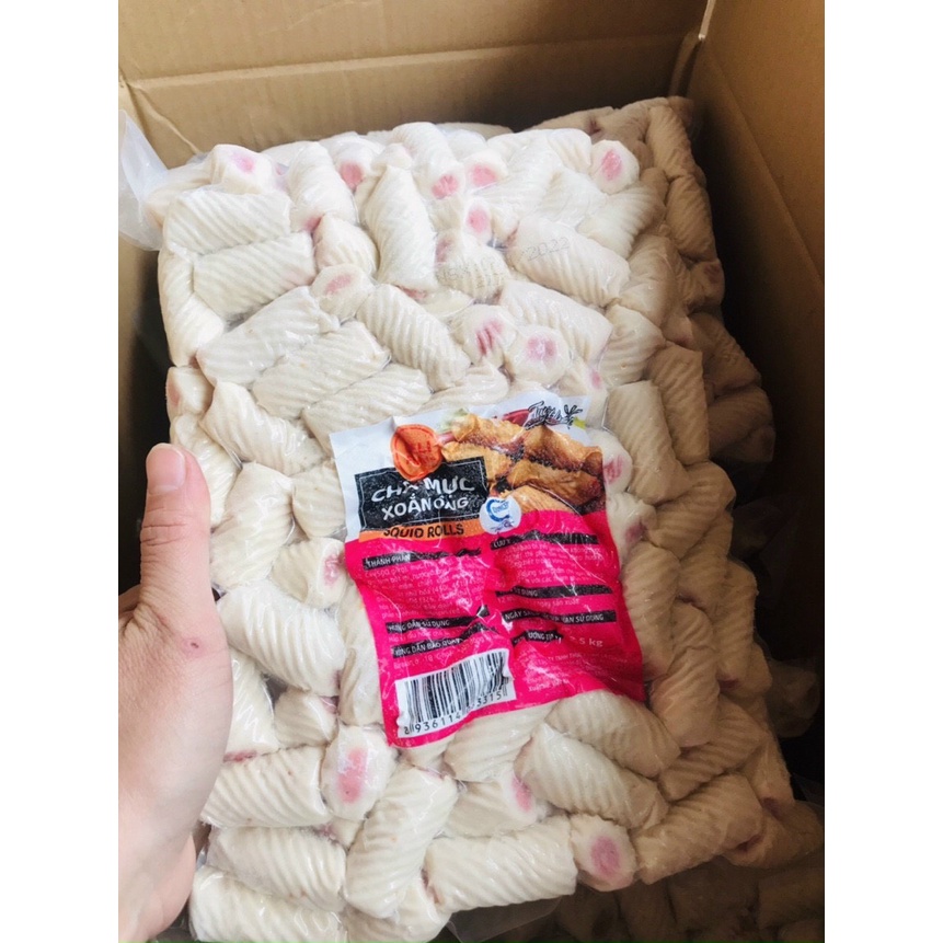 Chả mực xoắn ống gói 1KG ăn vặt , thả lẩu (hỏa tốc Hà Nội)