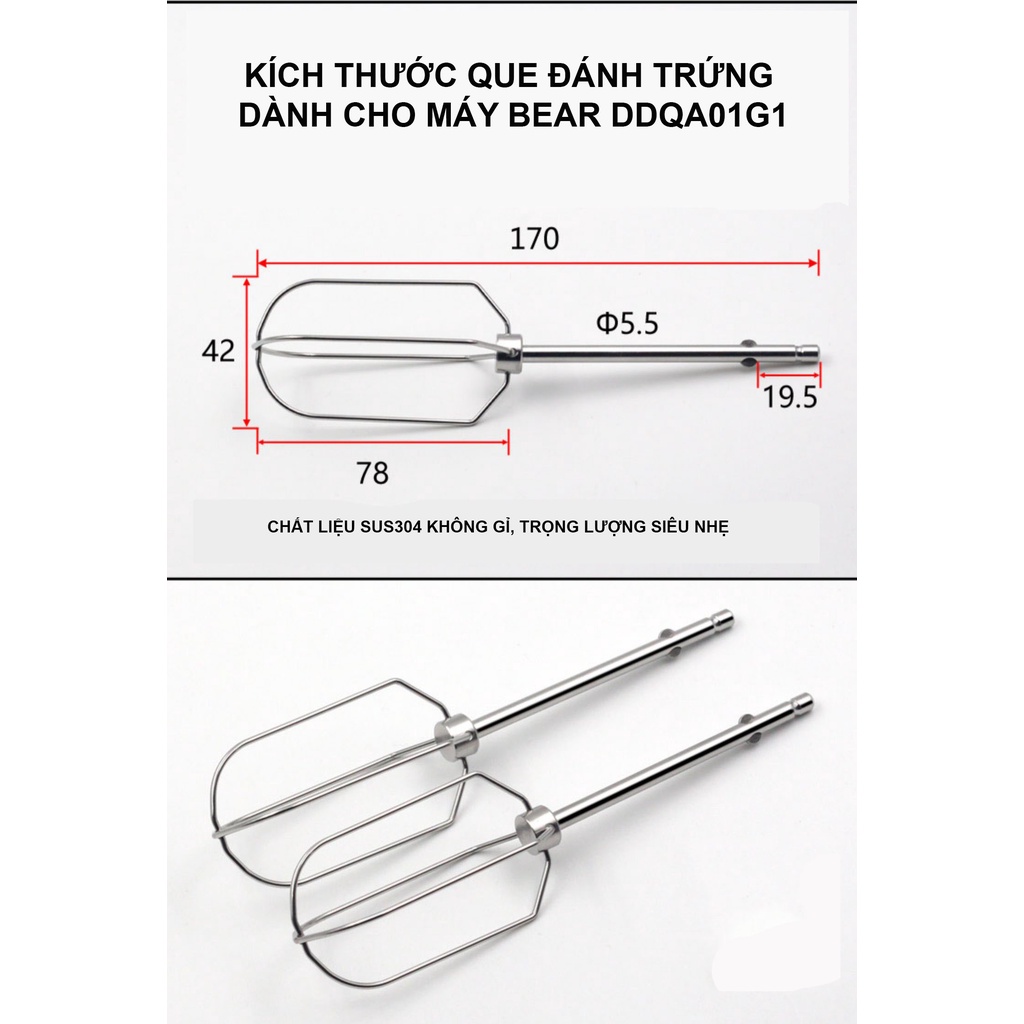 Que đánh trứng dành cho máy bear DDQA01G1 hàng chính hãng- baxan01