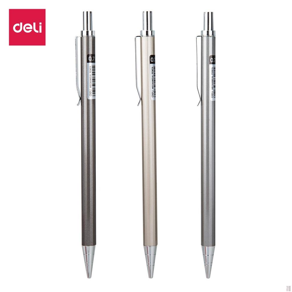 Bút chì kim 0.7mm Deli, Bạc/Rượu sâm-banh/Nâu - 1 cái màu ngẫu nhiên - E6491 - Deli