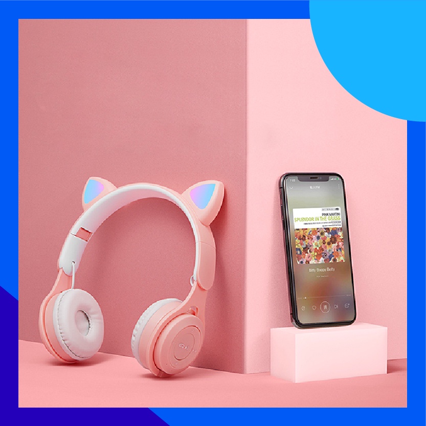 Tai nghe mèo Bluetooth chụp tai, tai nghe mèo headphone Bluetooth
