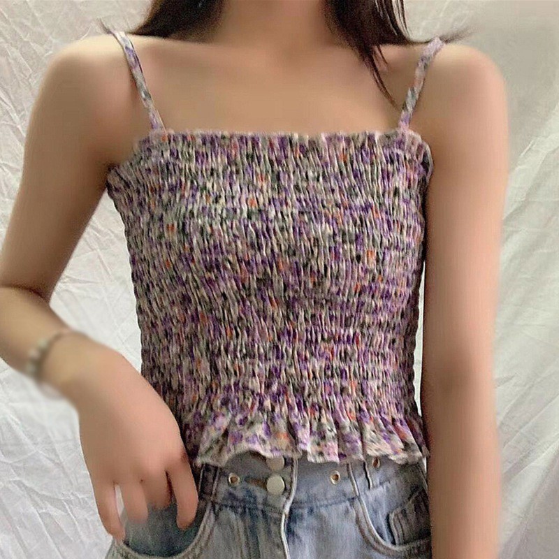 Áo Hai Dây Họa Tiết Hoa Thời Trang Cho Nữ