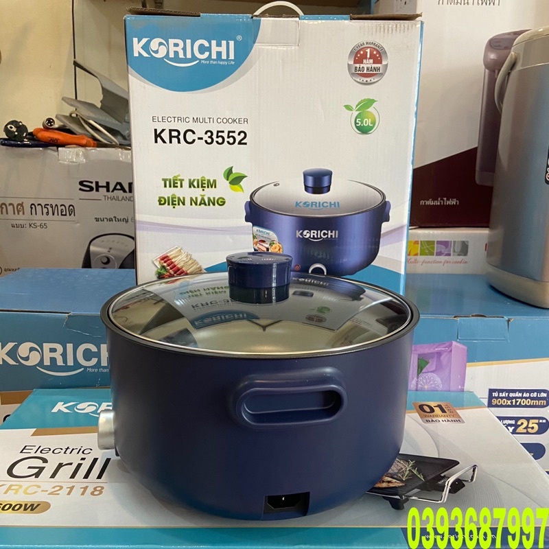❤️LẨU ĐIỆN ĐA NĂNG KORICHI KRC-3552 DUNG TÍCH 5L, LÒNG SÂU