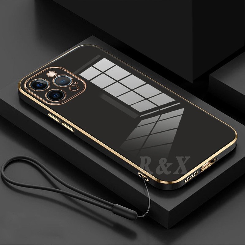 Ốp Điện Thoại Silicon Dẻo Vuông Mạ Màu 6D Thời Trang Cho iPhone 14 Pro Max iPhone 14 iPhone13 iPhone12 iPhone11 R &amp; X