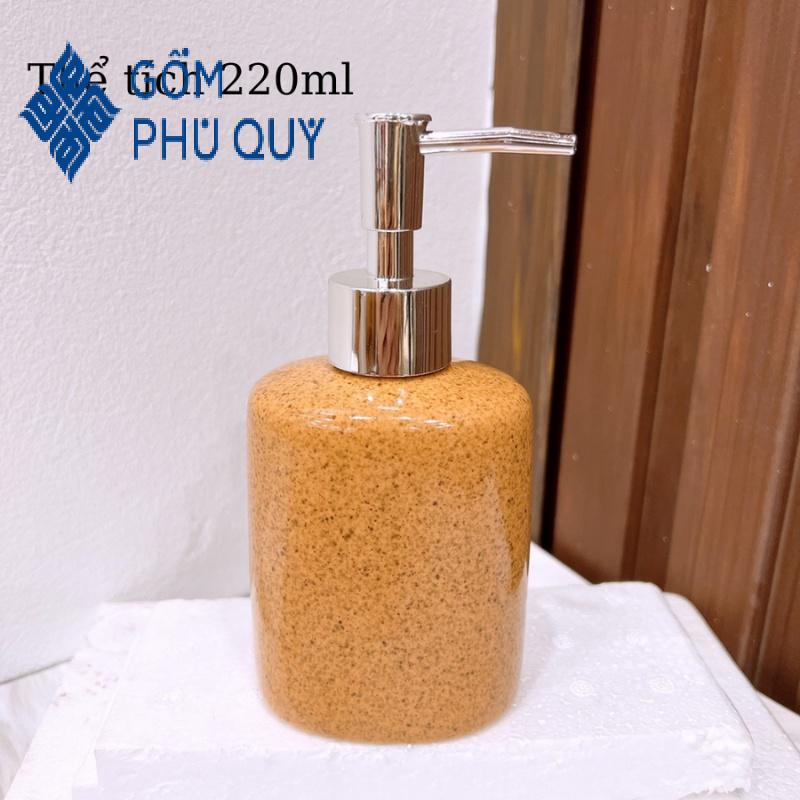 Chai Chiết Dầu Gội ⚱ Gốm Sứ Bát Tràng ⚱ Bình Đựng Xà Phòng,sữa Tắm,bình Sứ Vàng Gomphuquy Dnc04