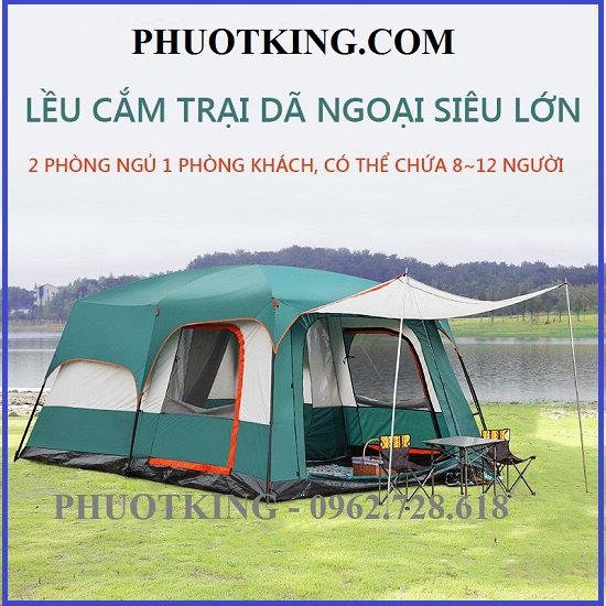 Lều cắm trại 10 -12 người 2 lớp chống mưa chất lượng cao