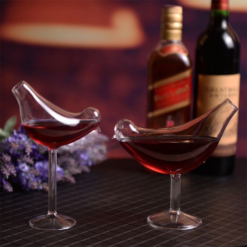 Ly Thủy Tinh Uống Cocktail 150ml Thiết Kế Hình Chim Sáng Tạo