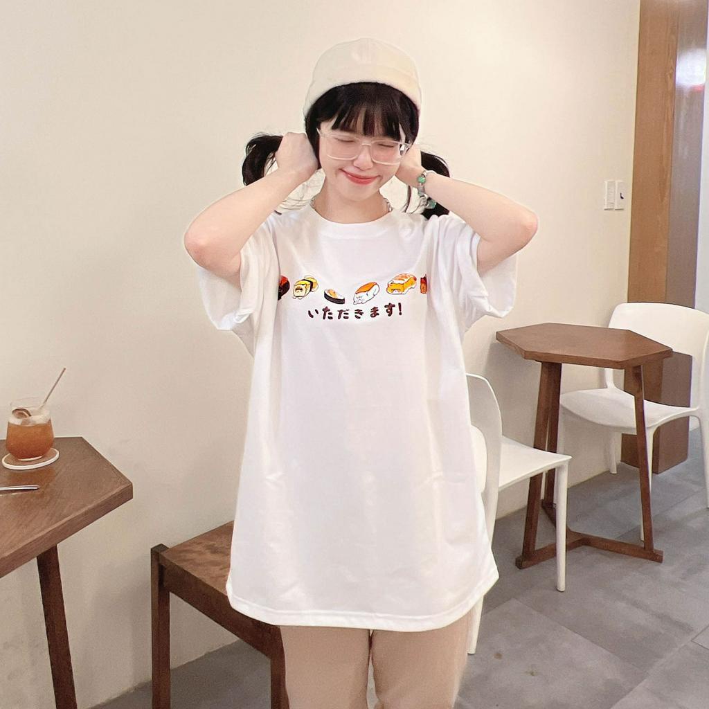 Áo Thun Sushi Cat Oversized