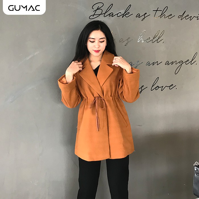 Áo dạ dây rút eo A12985 GUMAC