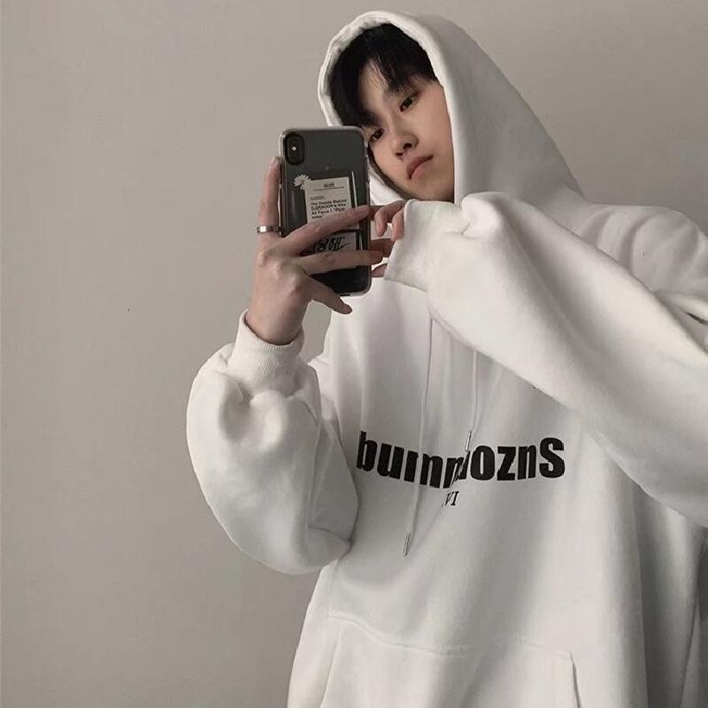 Áo hoodie dáng rộng in họa tiết chữ phong cách Nhật Bản thời trang cho nam và nữ cỡ M-5XL