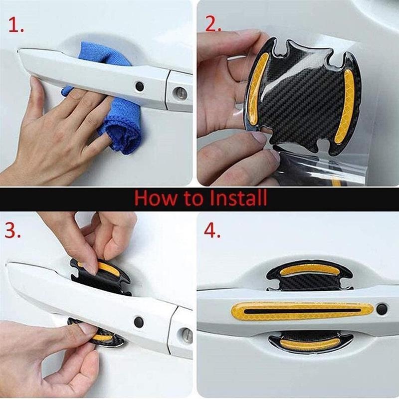 Miếng Dán PVC Phản Quang Bảo Vệ Tay Cầm Cửa Xe Hơi Chống Trầy Xước