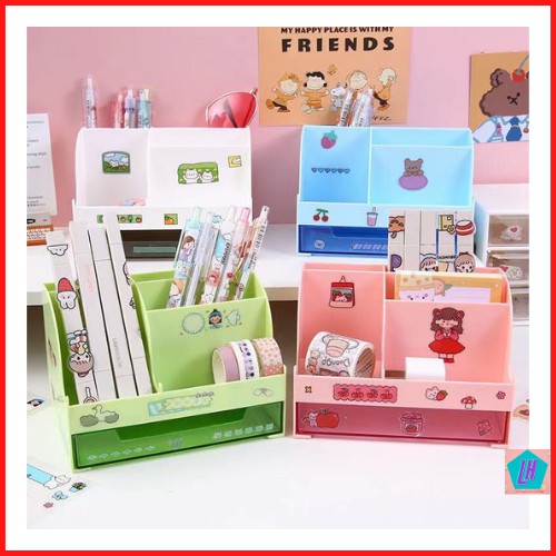 Kệ mini để bàn văn phòng kệ để đồ có ngăn kéo hộp bút đơn giản