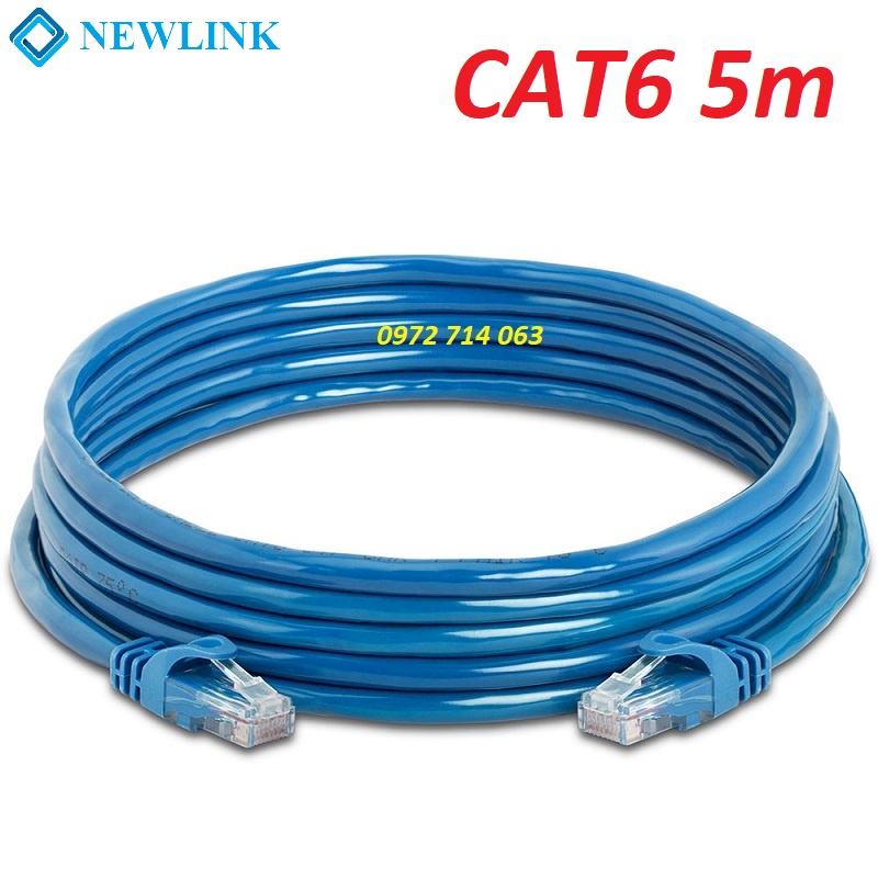 Dây mạng cat6 đúc sẵn Newlink lõi đồng 24AWG có CO, CQ 0,3m 0,5m 1,5m 3m 5m 10m