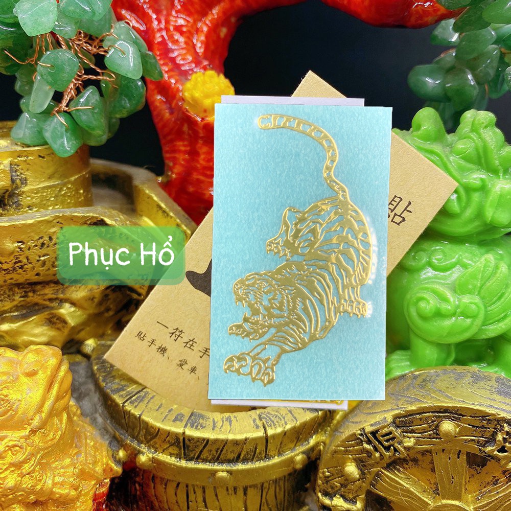 Linh phù dán điện thoại PHỤC HỔ phong thủy bình an,  miếng dán điện thoại phong thuỷ.