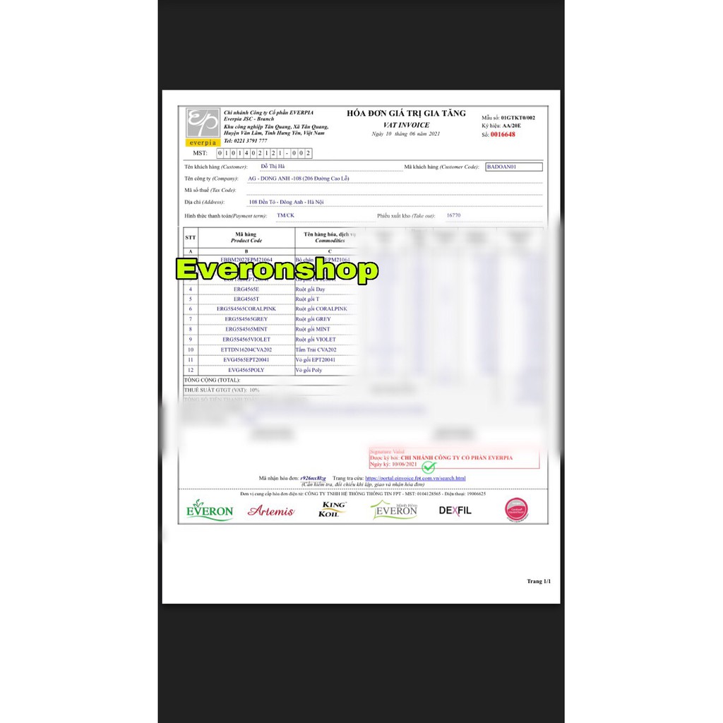 Đôi Vỏ Gối Poly Chính Hãng Everon 45cm*65cm