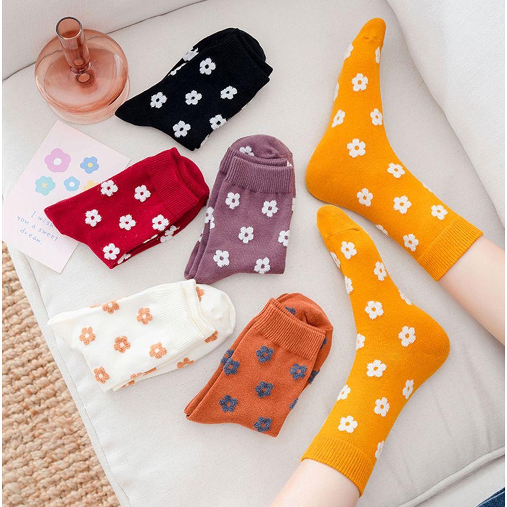 Vớ Cotton Mềm Mại Giữ Ấm Thiết Kế Đơn Giản Dễ Thương Cho Nữ