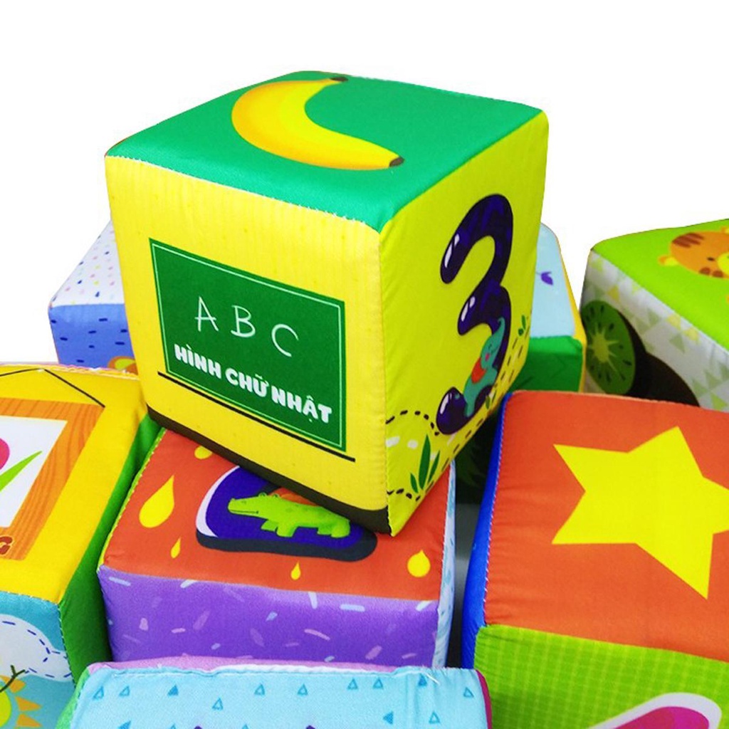 Đồ chơi vải - Bộ xúc xắc vui nhộn gồm 8 khối vuông và 1 bóng - PIPO Việt Nam