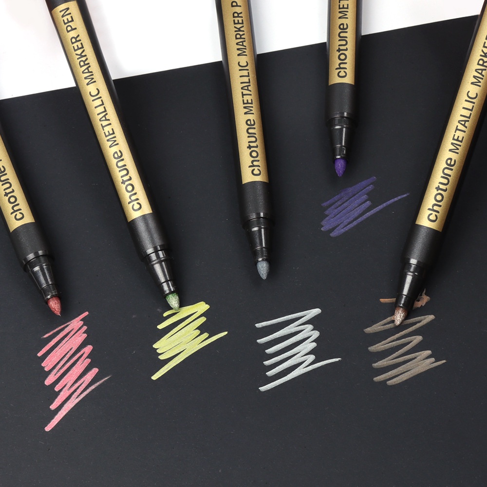 Bút dạ nhũ kim tuyến metallic CAO CẤP viết calligraphy nét 2mm, bút marker MODINA loại I