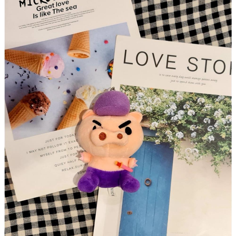 Móc khoá gấu bông Shin cậu bé bút chì chó Bạch tuyết Heo hiệp sỹ em bé Hima 8cm BooBooBear