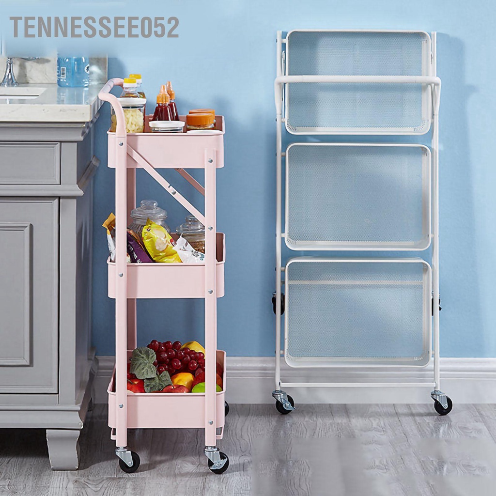 [Hàng HOT] Xe Để Đồ Bỉm Sữa Kệ 3 Tầng Đa Năng Xe Đẩy Spa Thép carbon Có thể tháo rời có gập lại【Tennessee052】